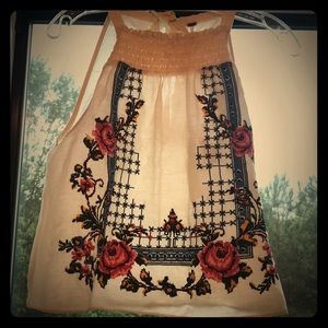 Free people, embroidered tank top
